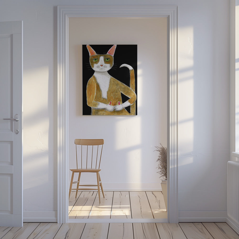 Alles ok, Katze, Daumen hoch. | Leinwand