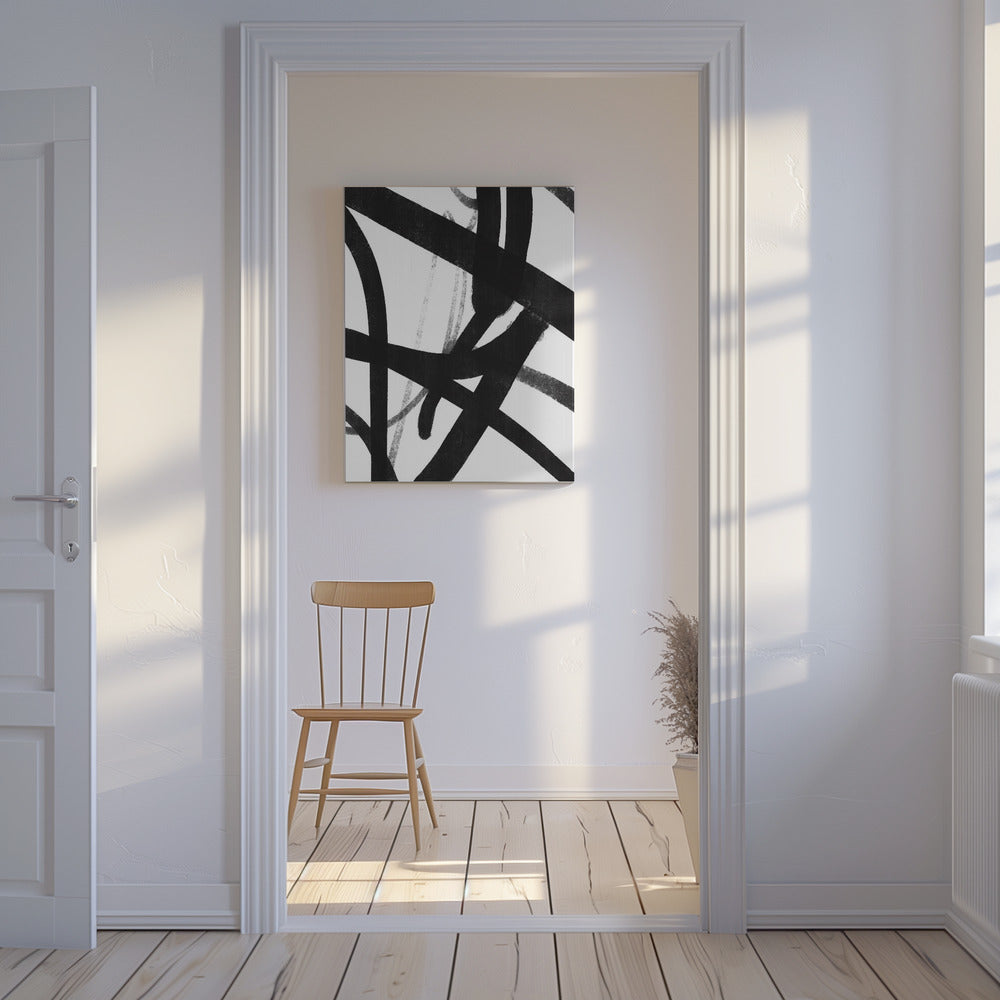 Kräftige schwarze Pinselstriche | Leinwand