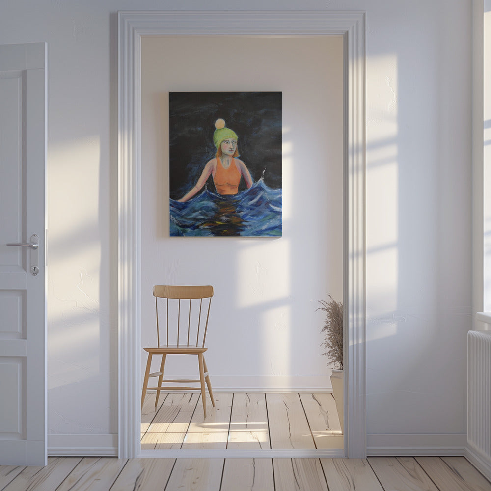 Wildes Schwimmen im Ozean | Leinwand