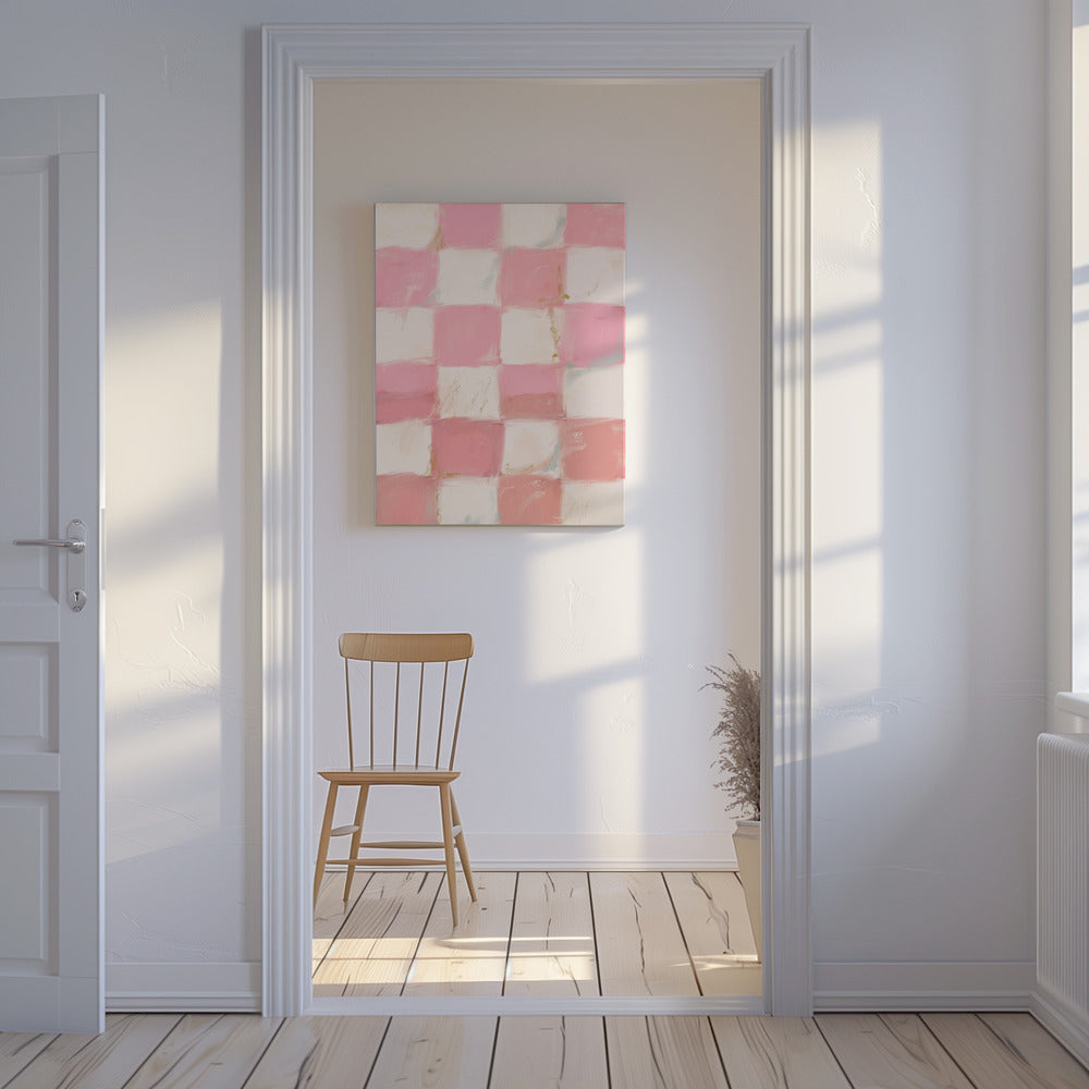 Pastell kariertes Glück | Leinwand