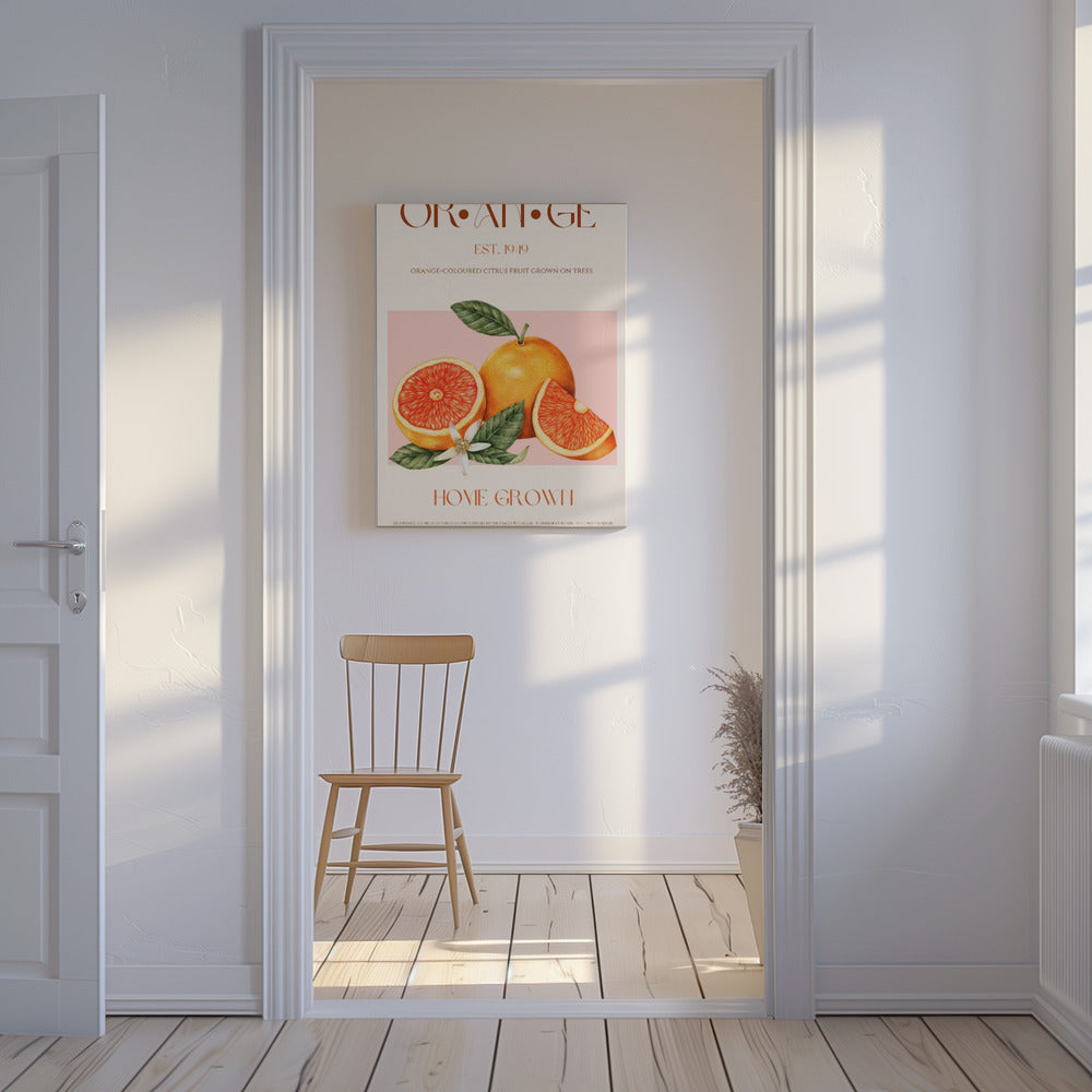 Vintage-Thema mit leuchtenden Orangen | Leinwand