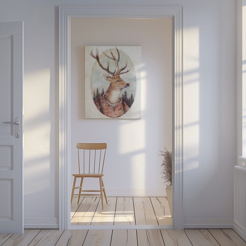 Deer In A Rustic Outfit | Canvas