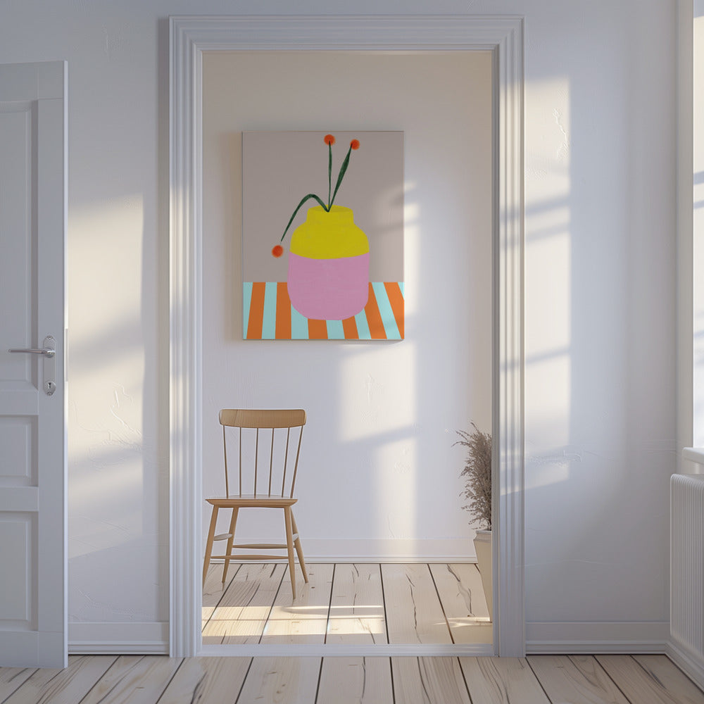 Kräftige Vase Blüten | Leinwand