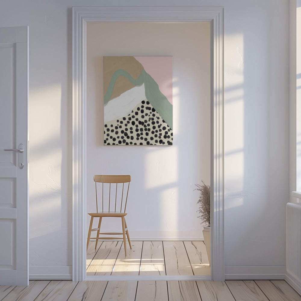 Sanfte Farben mit organischen Formen und Mustern | Leinwand