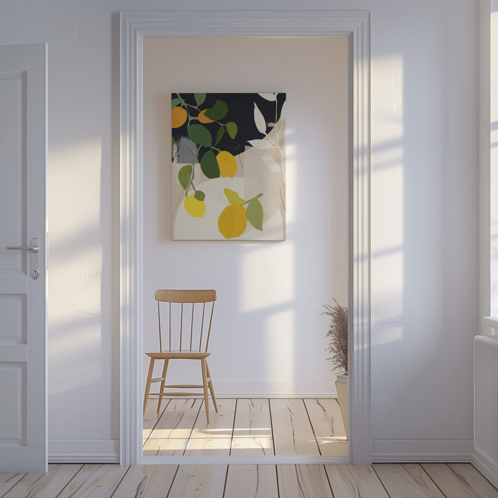 Abstrakte Zitronenkunst | Leinwand