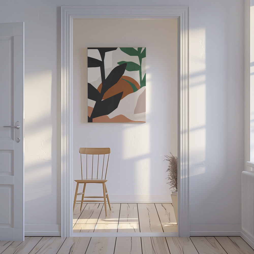 Abstrakte Kunst Tropische Blätter | Leinwand