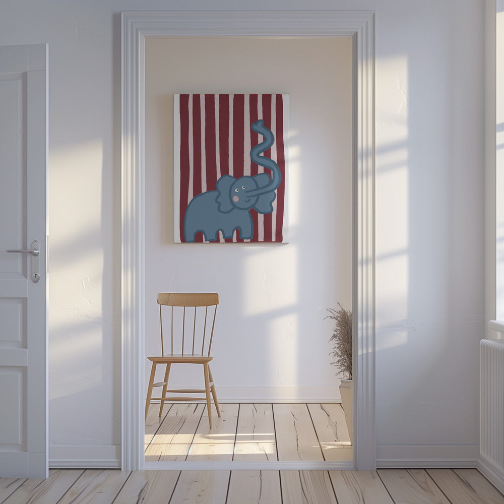 Neugieriger blauer Elefant | Leinwand