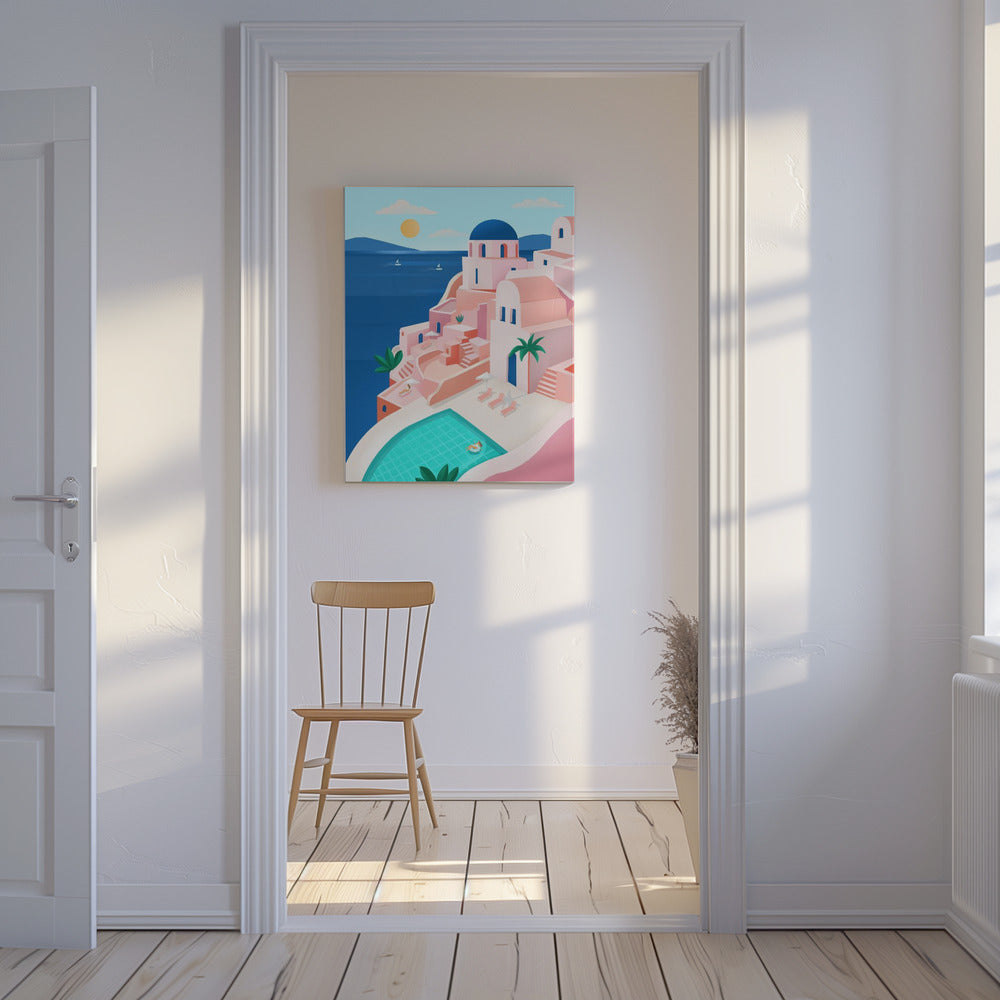 Ruhige mediterrane Küstenszene | Leinwand
