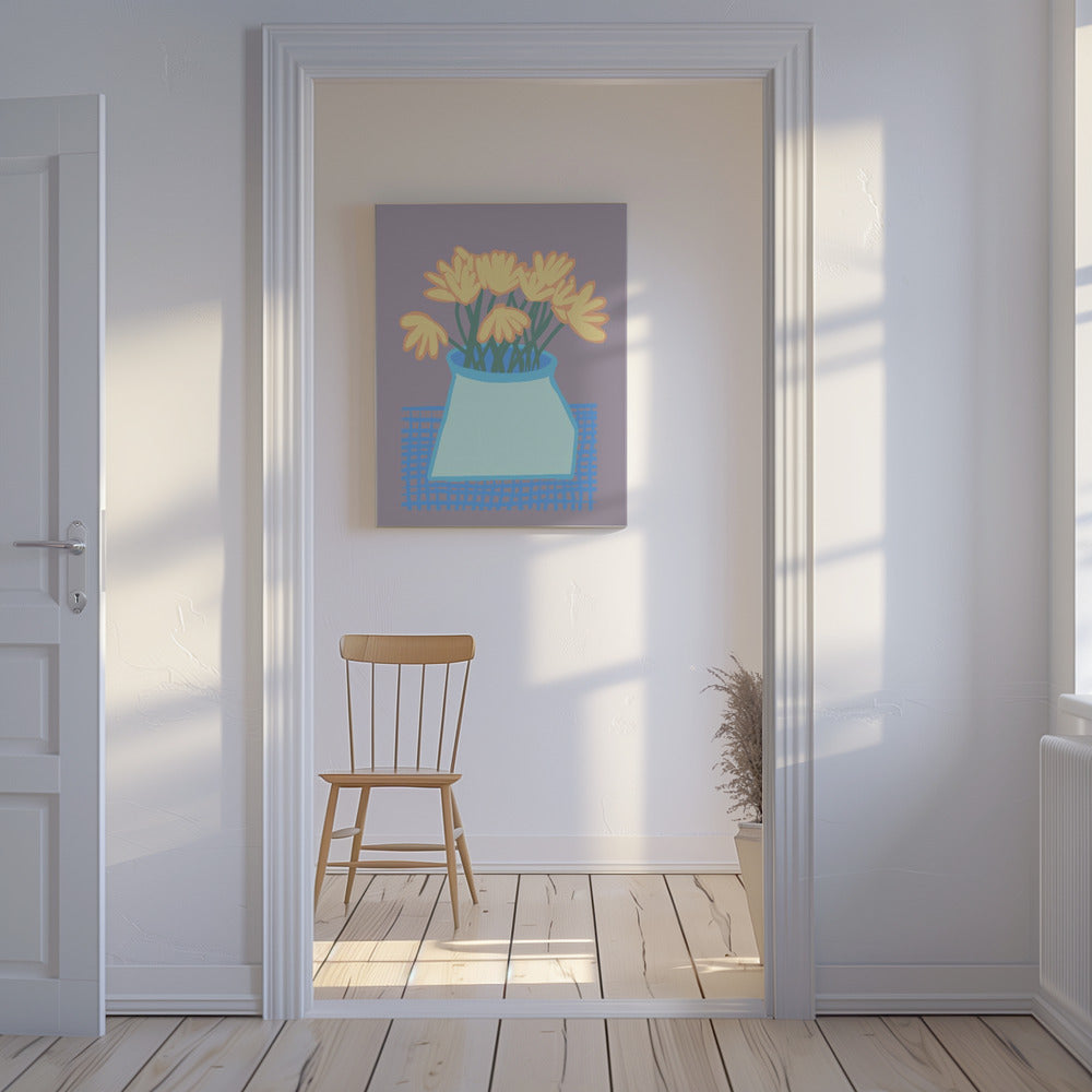 Gänseblümchen in Vase | Leinwand