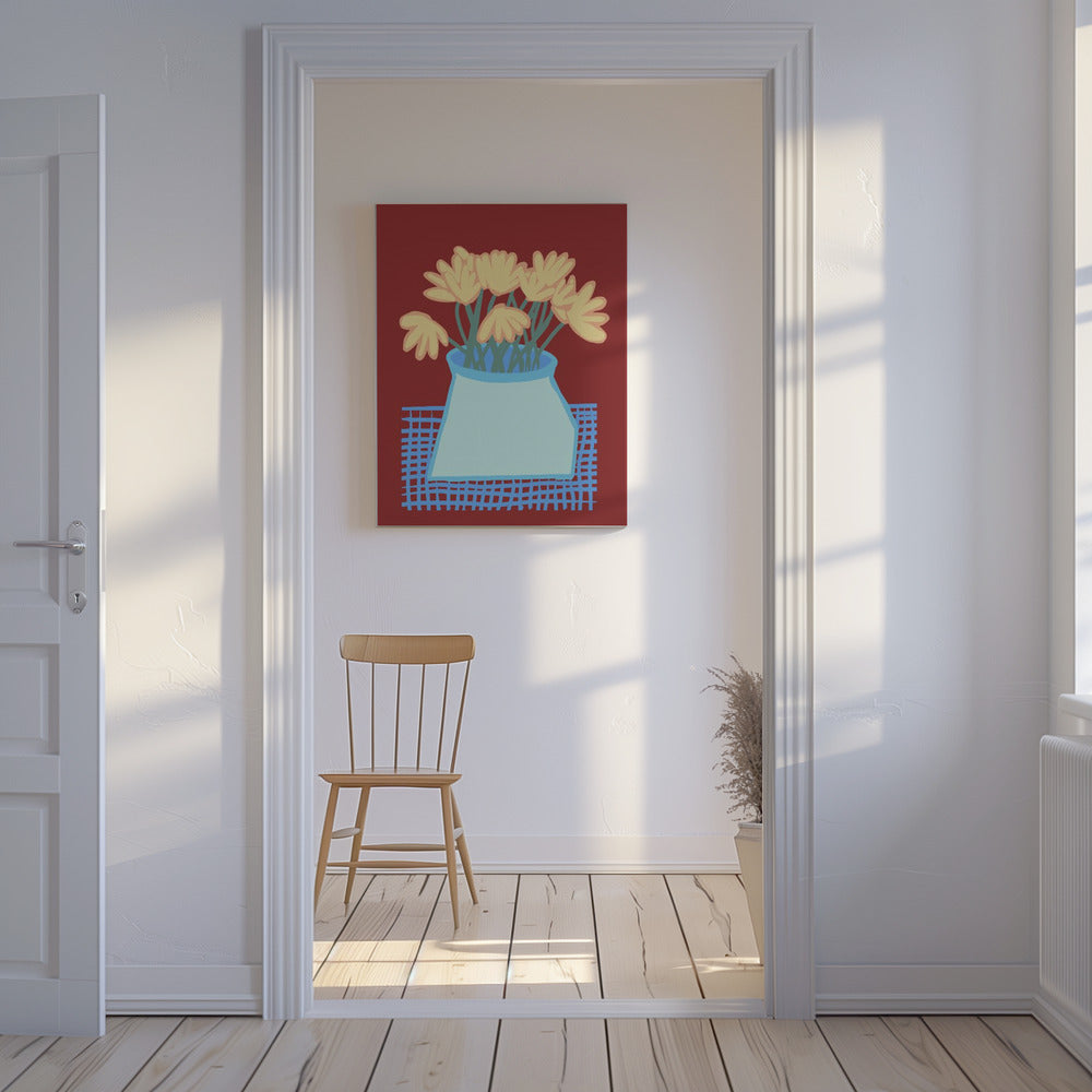 Gänseblümchen in Vase | Leinwand