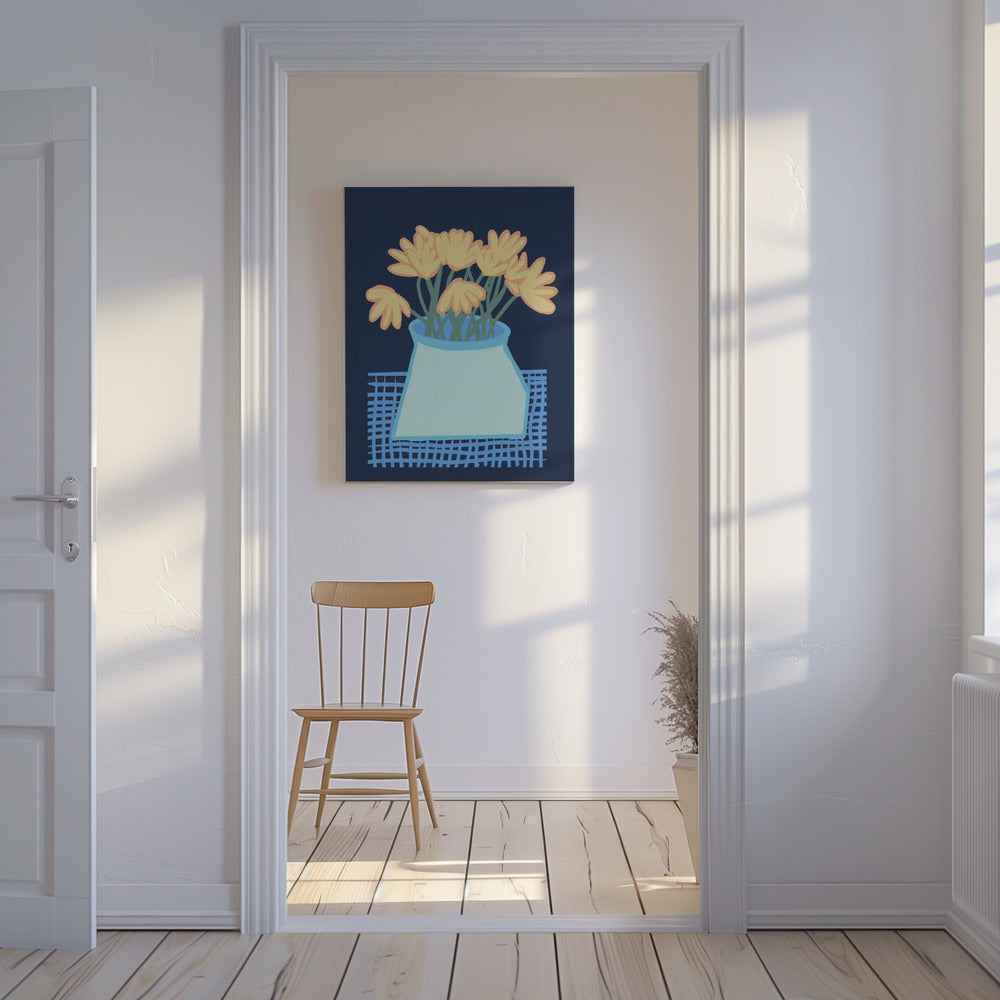 Gänseblümchen in Vase | Leinwand