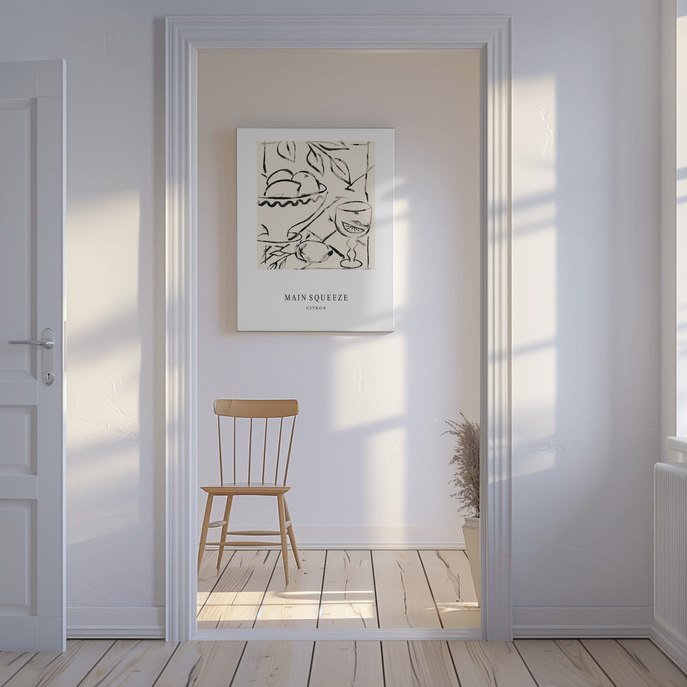 Abstrakte Obstschale und Glas | Leinwand