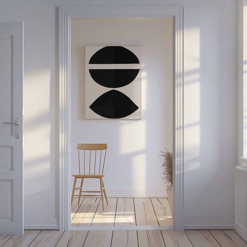 Schwarze geometrische Formen | Leinwand