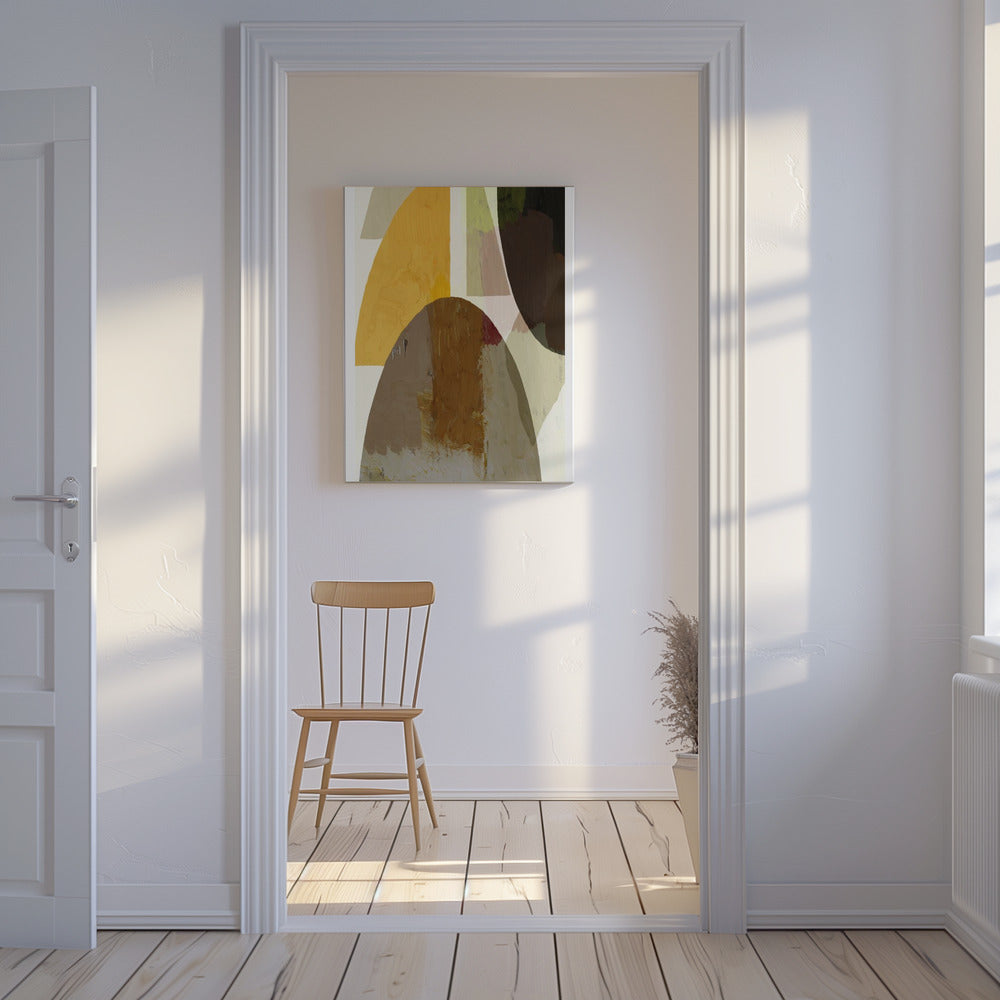 Kräftige geometrische Formen in Erdtönen | Leinwand