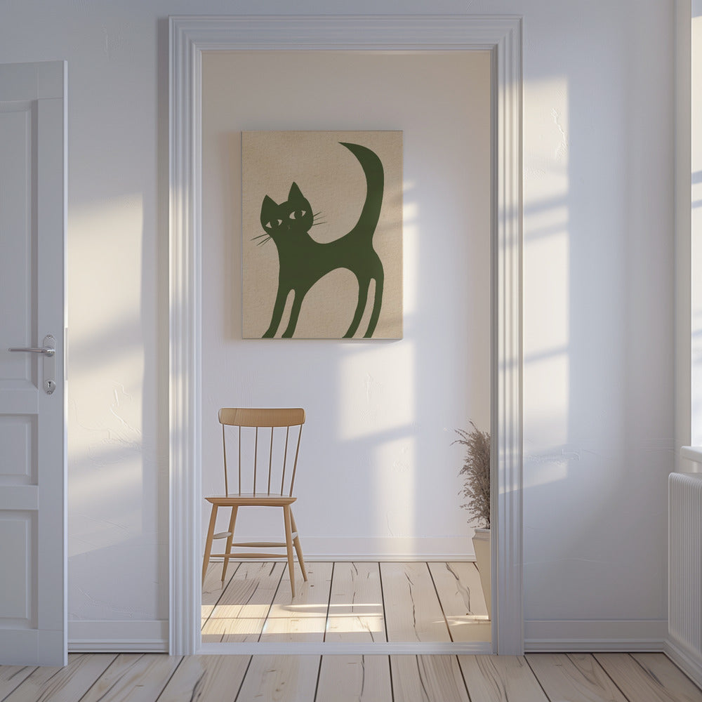 Grüne Katze | Leinwand