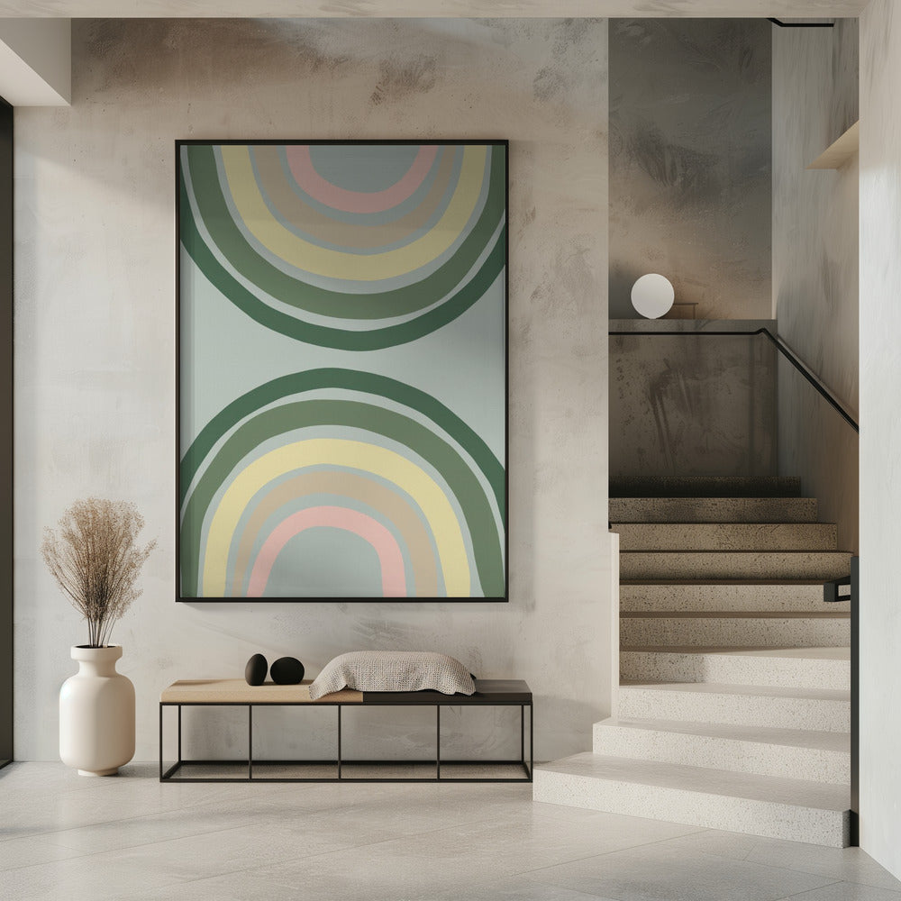 Doppelter Regenbogen Grün | Poster