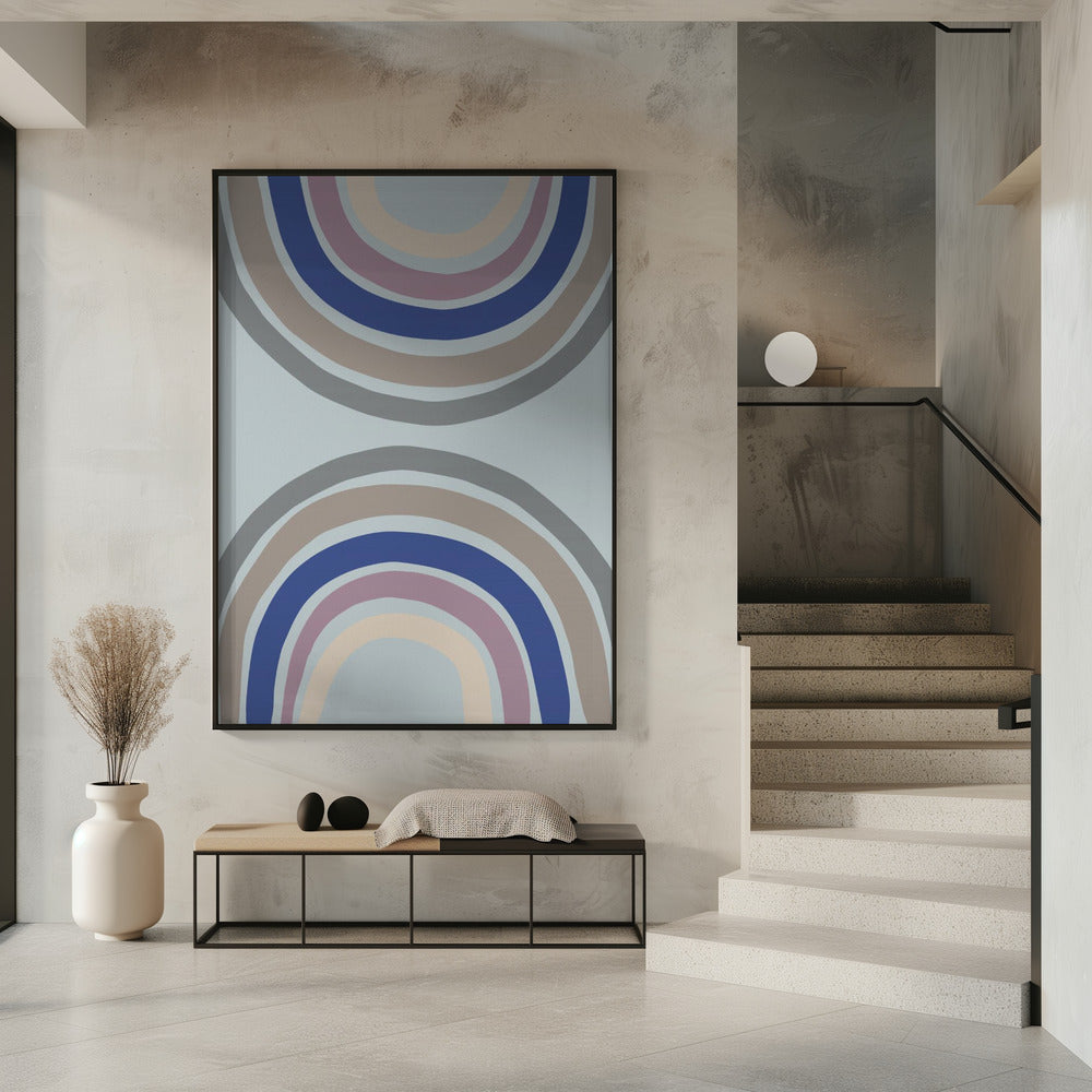 Doppelter Regenbogen Blau | Poster