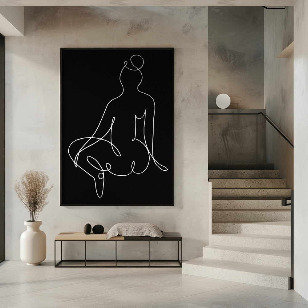 lineart_nude black pica_002_Schwarz | Poster