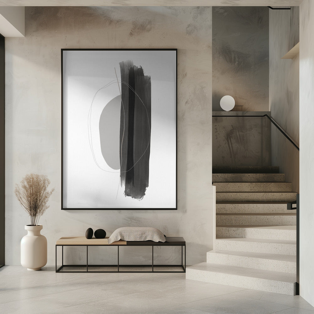 Monochrome Pinselstriche | Poster
