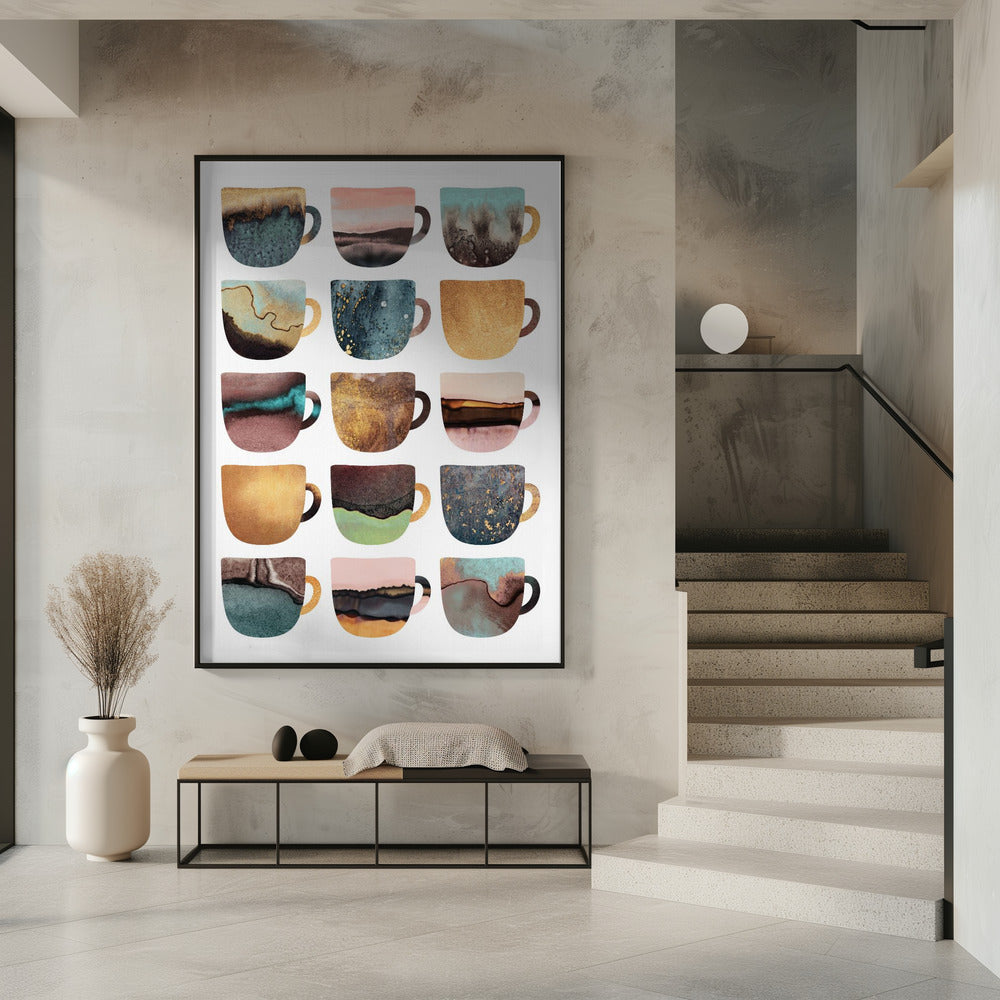 Erdige Kaffeetassen | Poster
