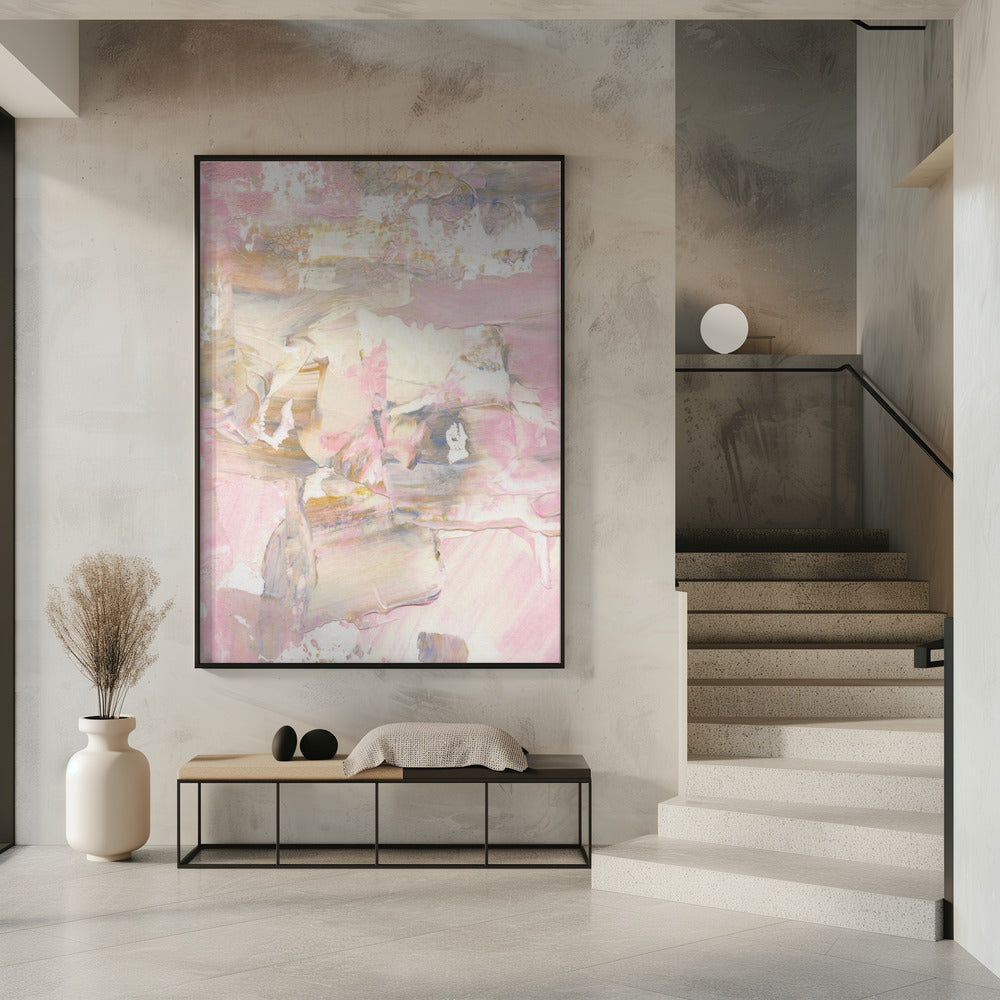 Weiche, gedämpfte rosa Pinselstriche | Poster