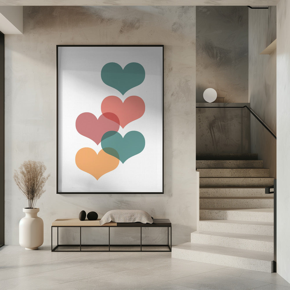 Herzen aus der Mitte des Jahrhunderts | Poster