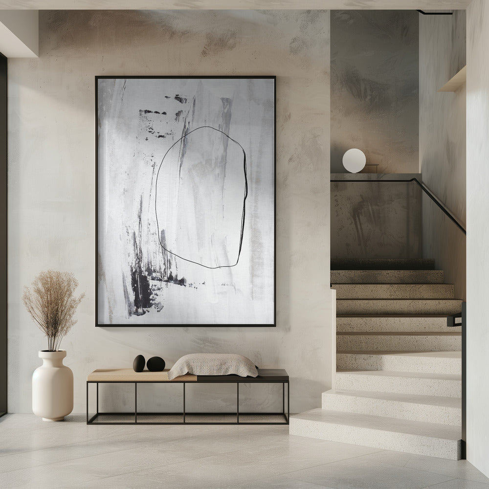 Schwarze Striche und eine zarte Kontur | Poster