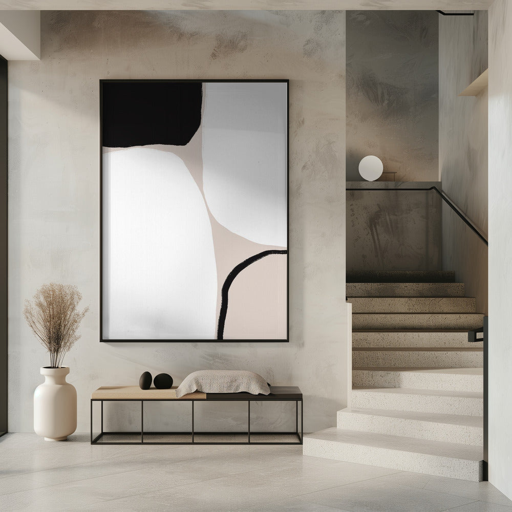 Geometrische Formen in Schwarz und Beige | Poster