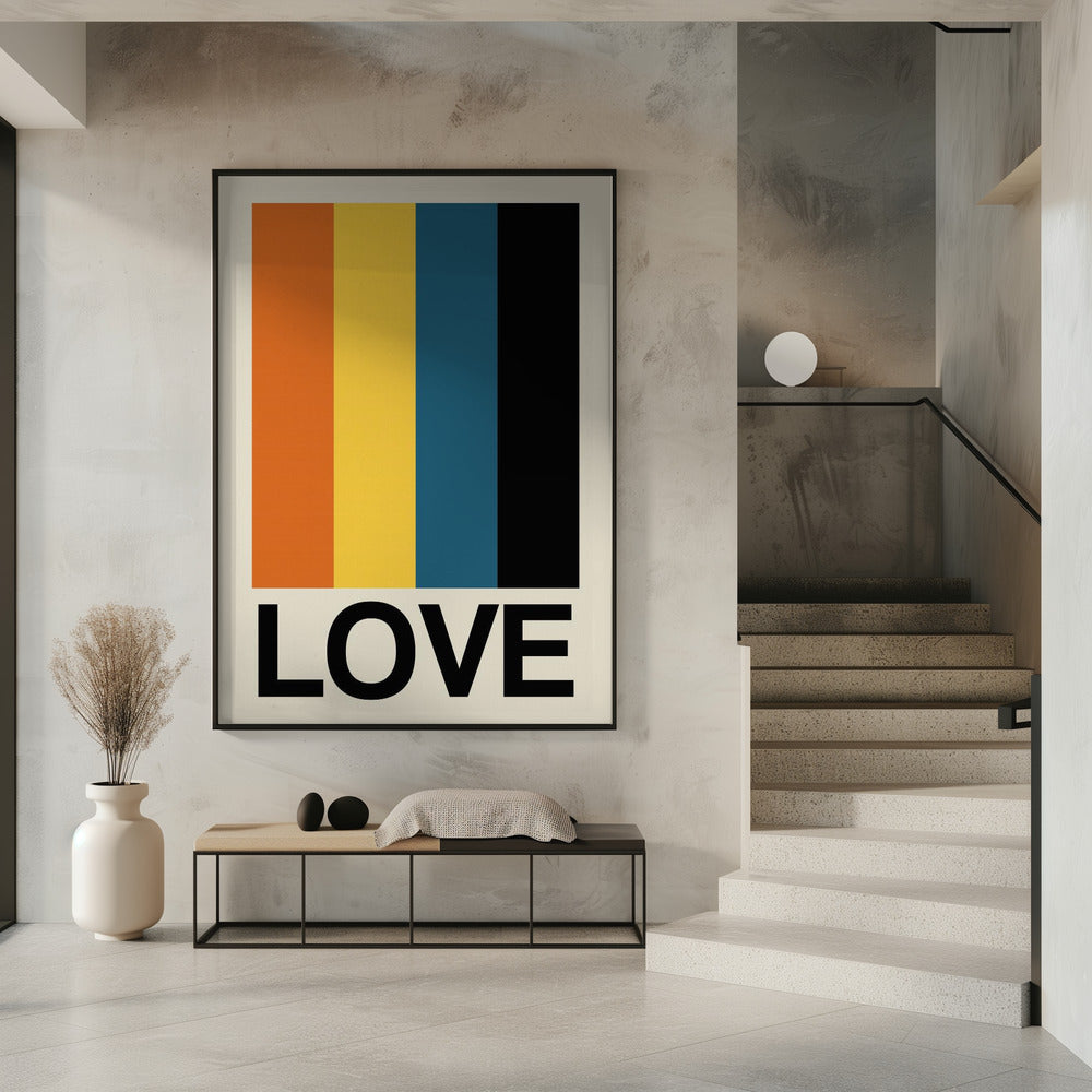 Retro-Streifen LOVE Sundaze | Poster
