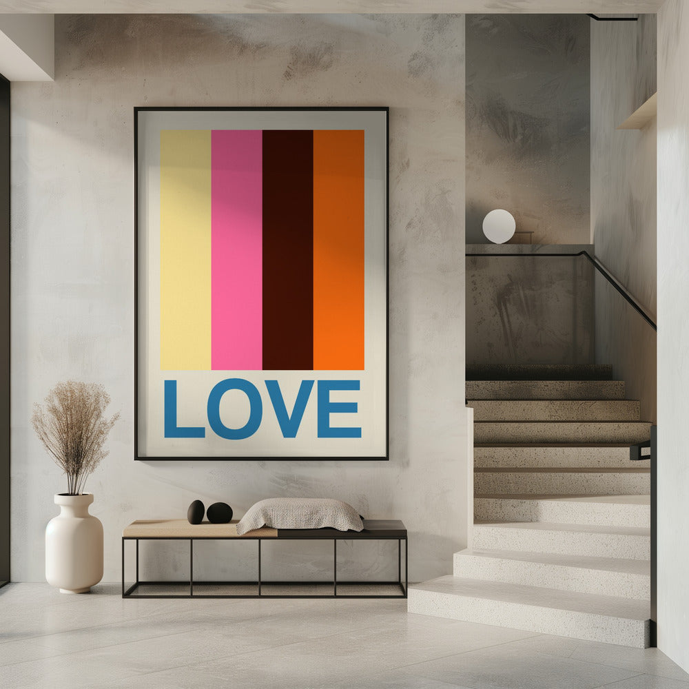 Retro Streifen LIEBE Sommerfrüchte | Poster