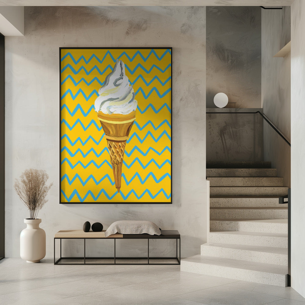 Eiscreme Gelb Zickzack | Poster
