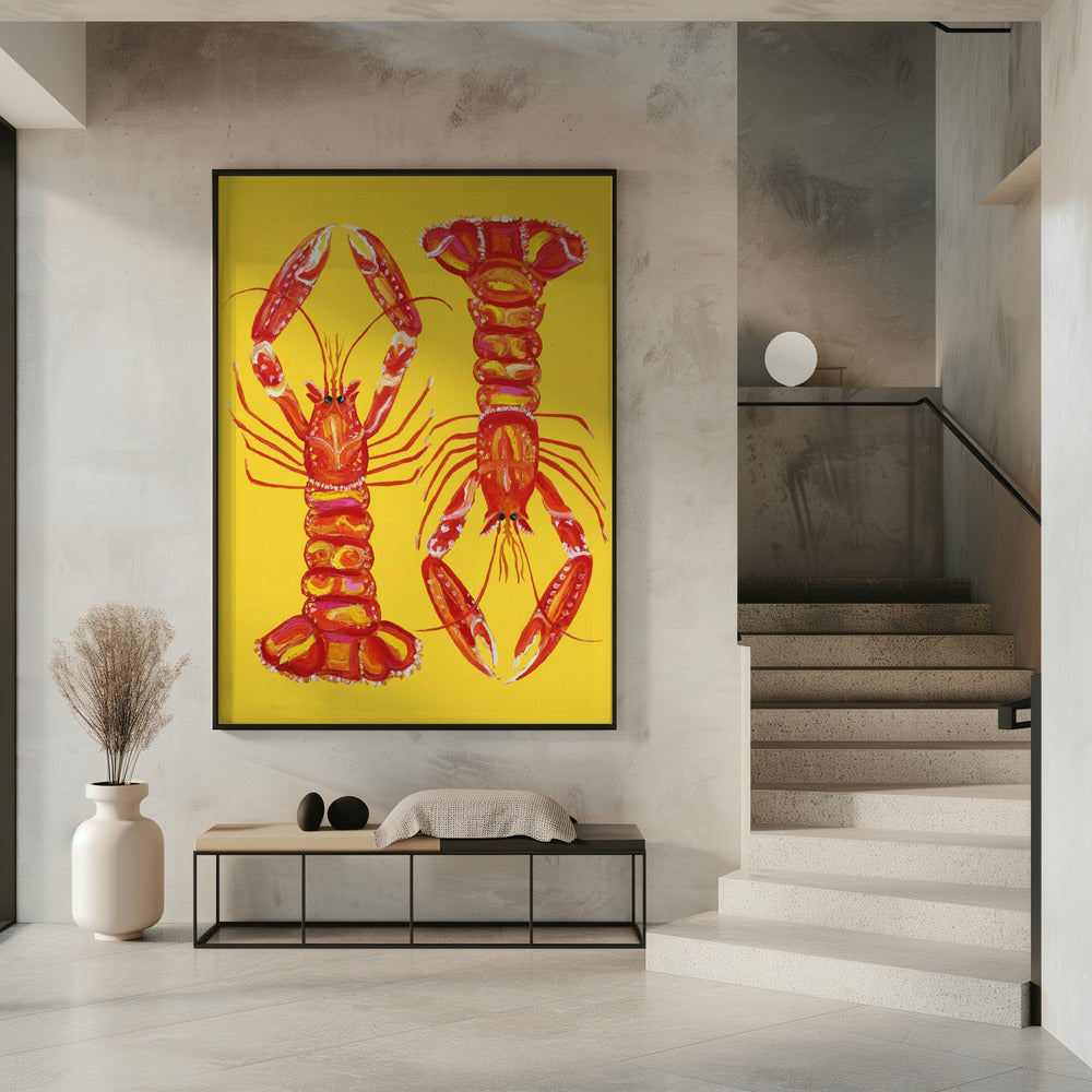Langustinen auf Gelb | Poster