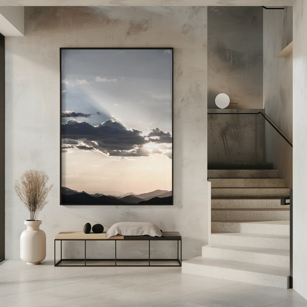 Berglandschaft mit dramatischen Wolken | Poster