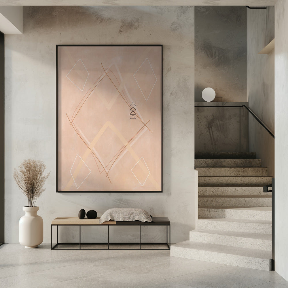 Abstrakte geometrische Kunst Beigetöne | Poster