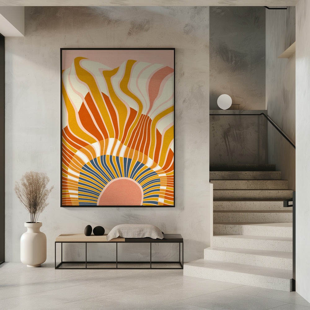 Regenbogen Plus Formen Blau Senf12 | Poster