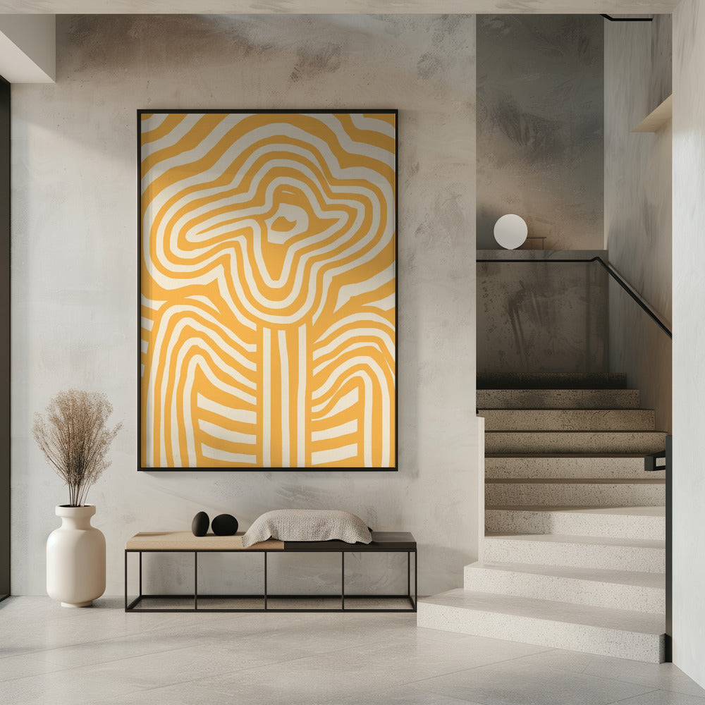 Gelb gestreifte Blume | Poster