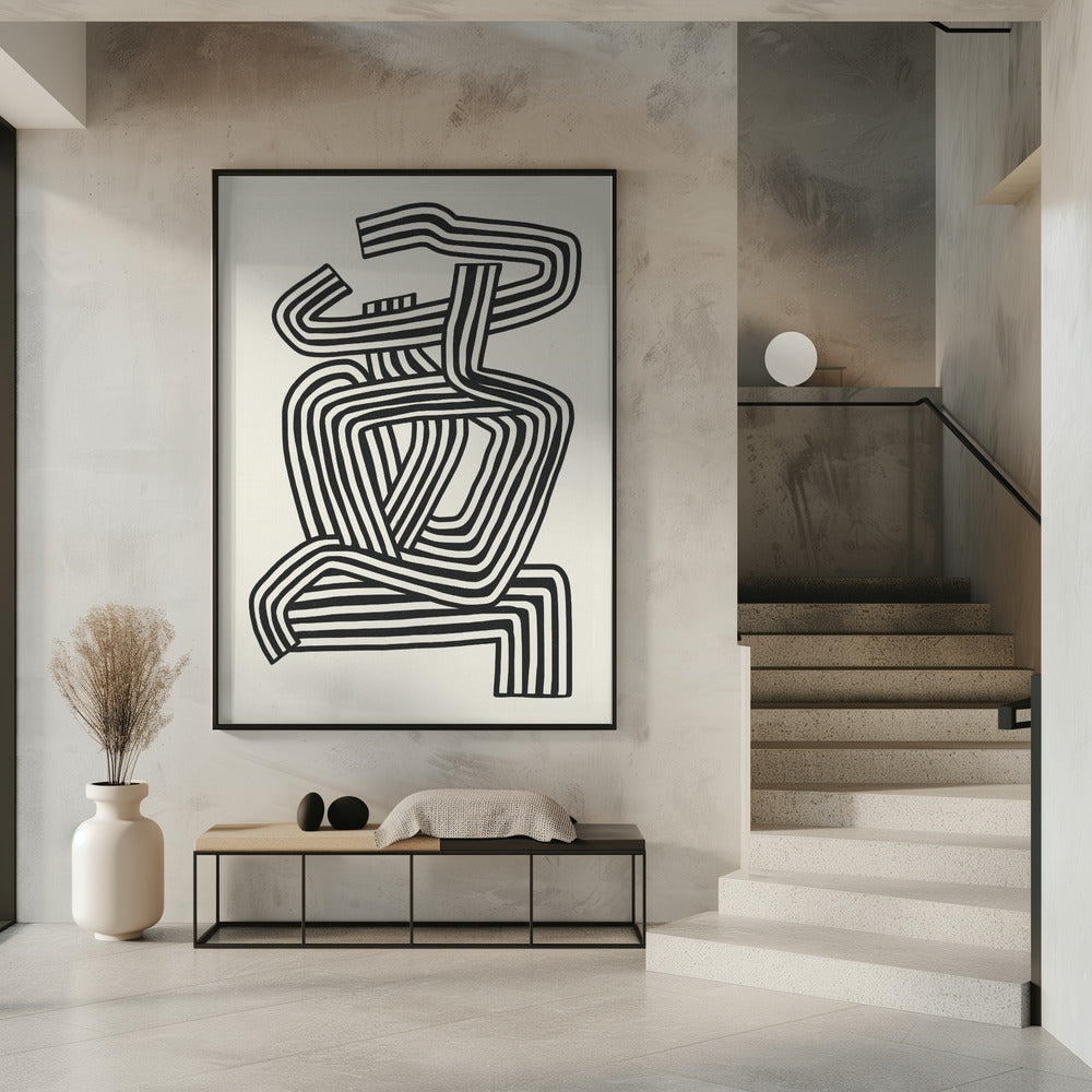 Gestreiftes Frauenporträt | Poster