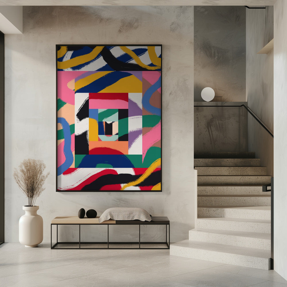 Geometrische Formen und kräftige Pinselstriche | Poster