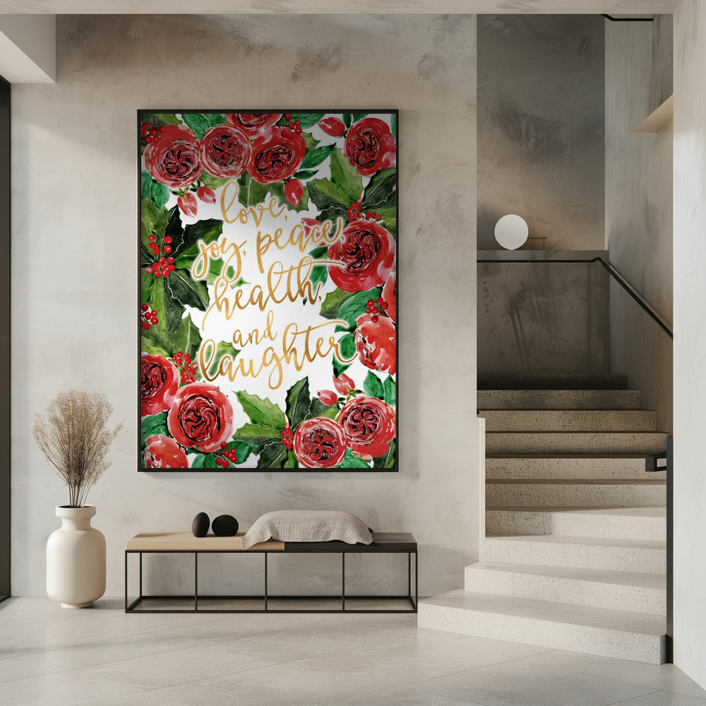 Beste Wünsche Feiertag rote Rosen | Poster