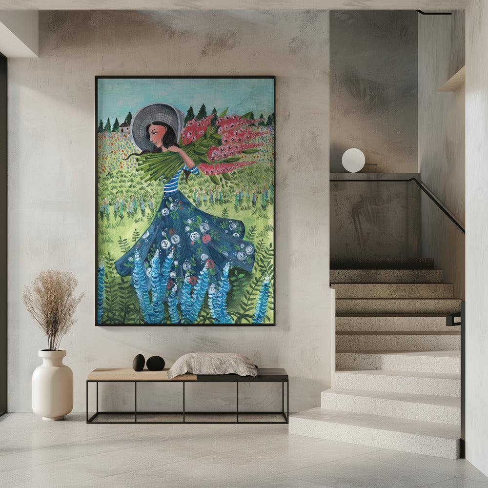 Spaziergang mit Feldblumen | Poster