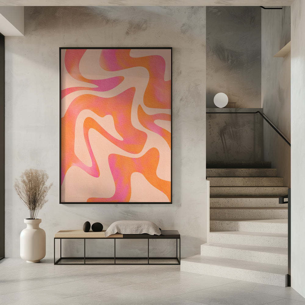 Abstrakte Welle – Pfirsichflaum | Poster