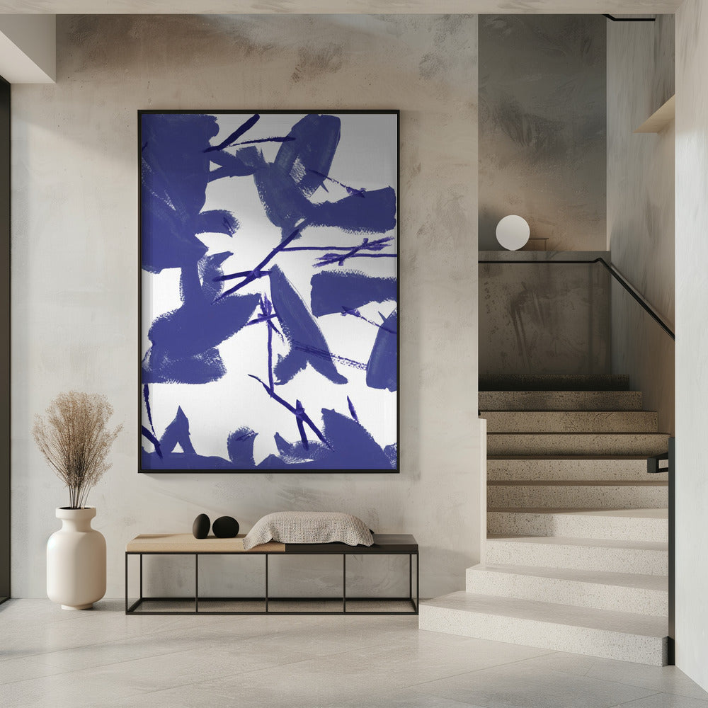 Blaues Blumenmuster Nr. 3 | Poster