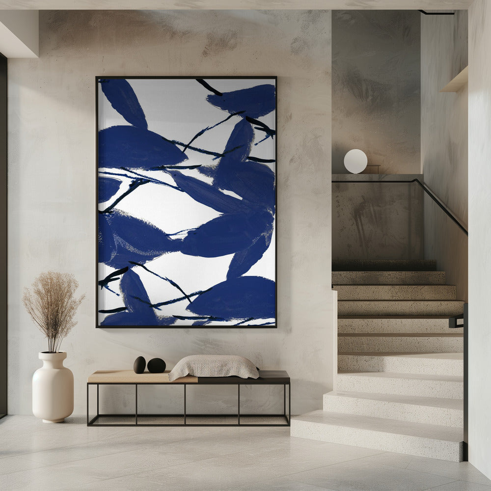 Blaues Blumenmuster Nr. 2 | Poster