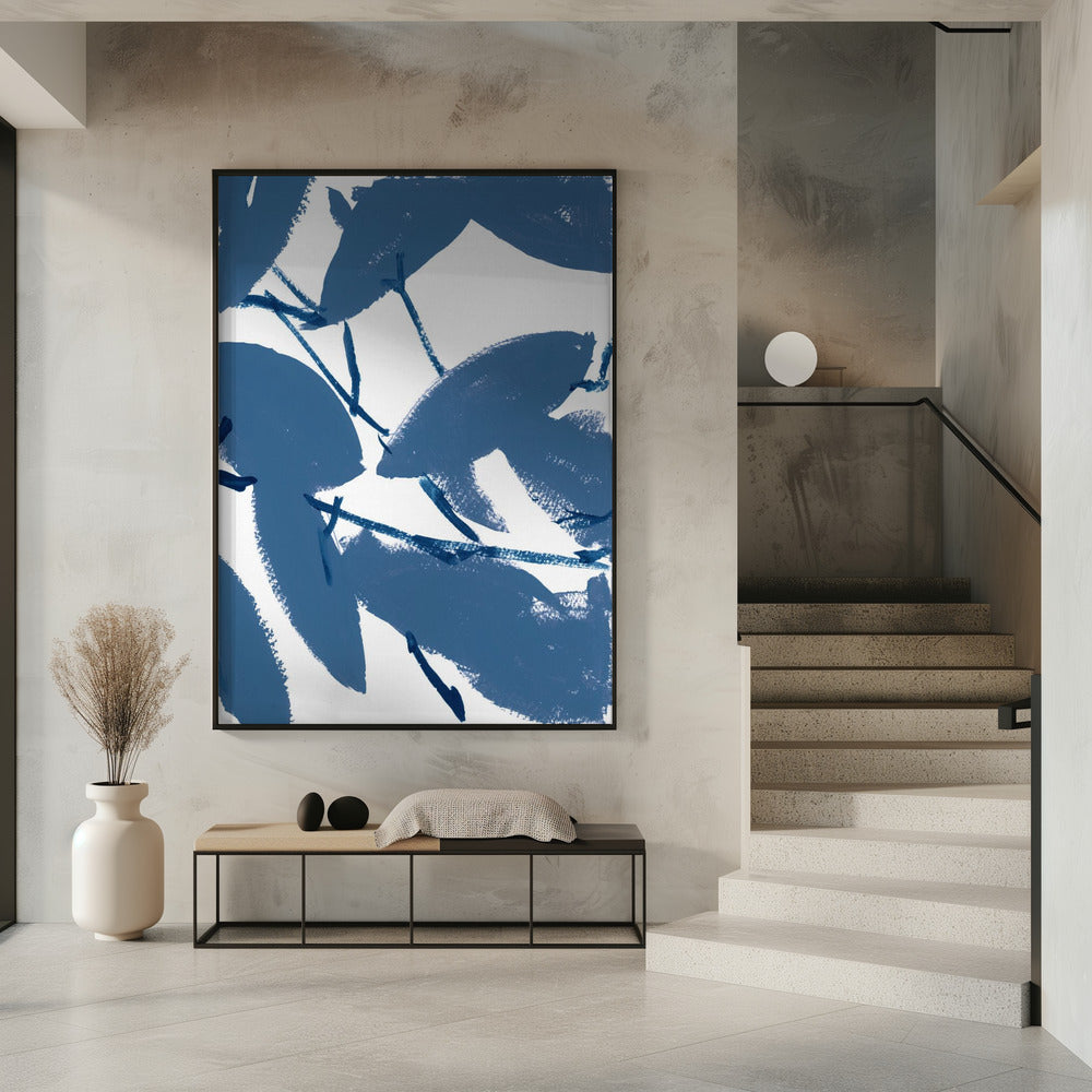 Blaues Blumenmuster Nr. 1 | Poster