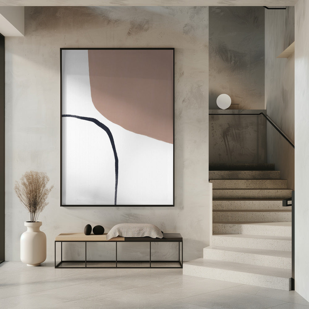 Weiche beige und schwarze Linien | Poster