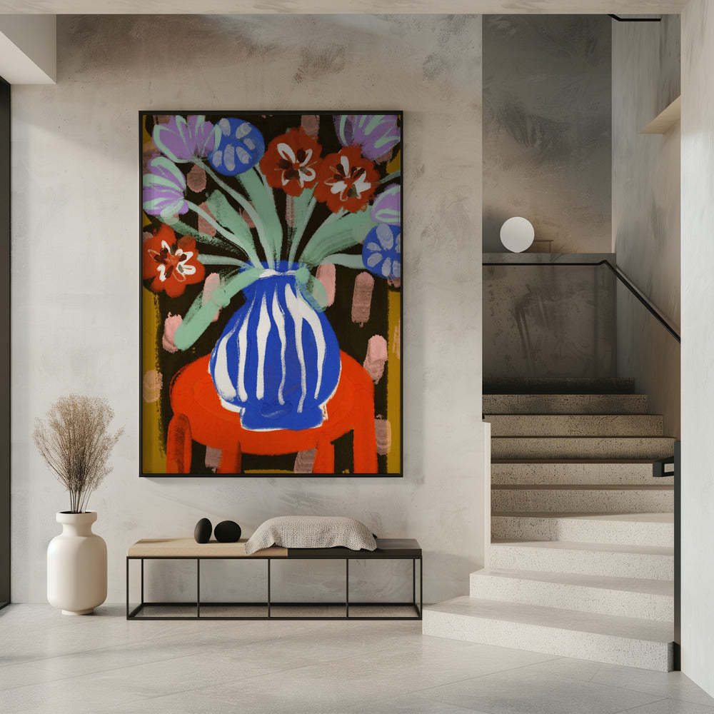Vase mit fröhlichen Blüten | Poster