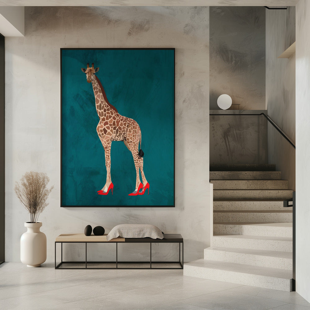 Türkise Giraffen-Absätze | Poster