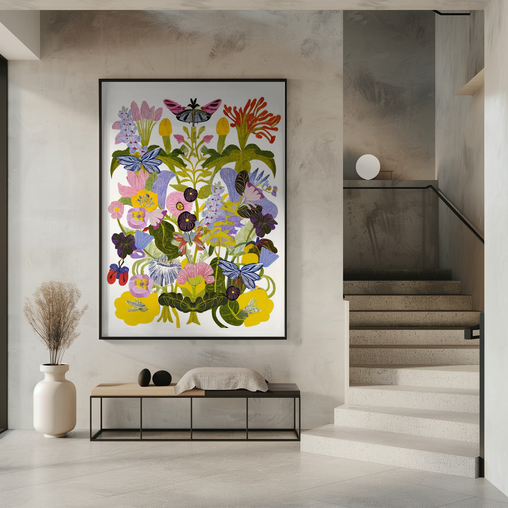 Abstraktes Herbstblumen-Poster