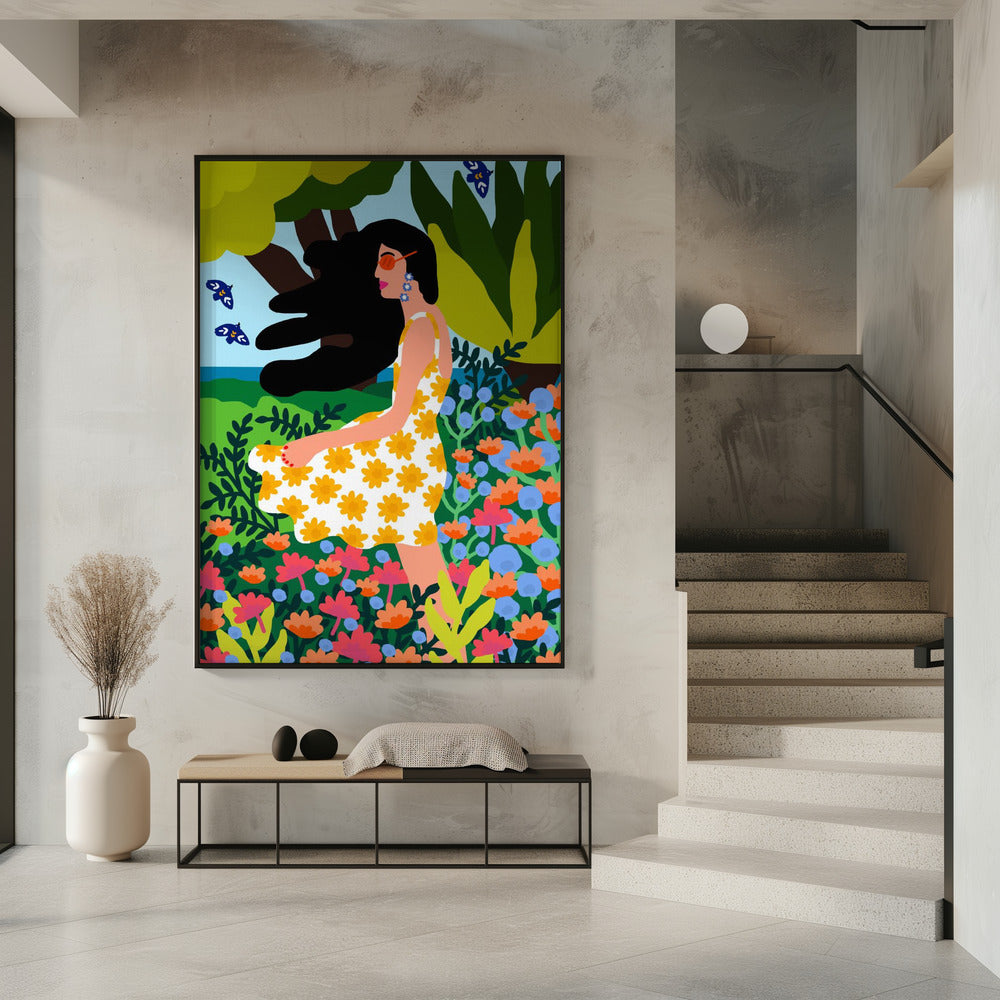 Blumen-Sommermädchen | Poster