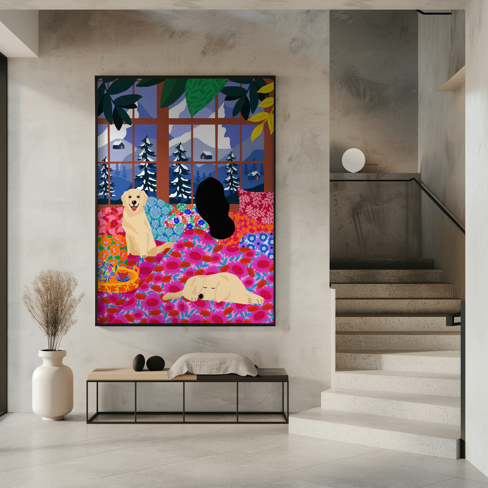 Im Bett mit Blick auf die Aussicht | Poster